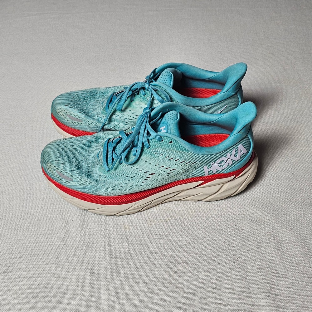 Hoka Clifton 8 Aquarelle Egglit Blue Running Shoes Womens 10 B 1119394 AEBL